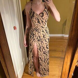 Miss Lola Tiger Maxi Dress Party Luxe